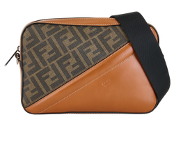 Diagonal Camera Case, Canvas/Leather, Brown/Tan, 7M0286, DB, 3*